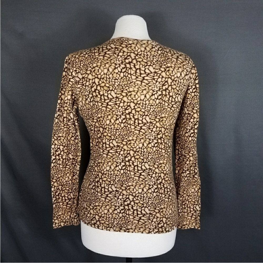 Very Pretty Jones New York Sport Animal Print Long Sleeved Top Sz L - Picture 3 of 3